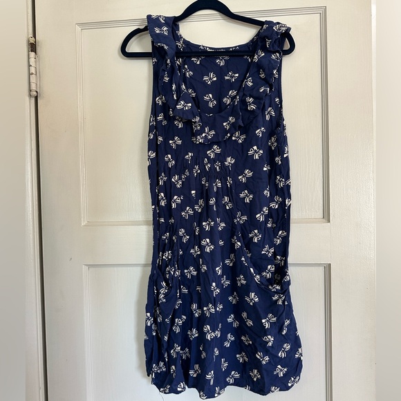 Navy Bow Mini Dress - Picture 1 of 4